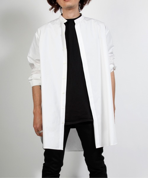 603（ロクマルサン）の「603 バンドカラーロングシャツ（シャツ/ブラウス・メンズ・ホワイト/ブラック・SMALL/MEDIUM）」の9枚目の写真