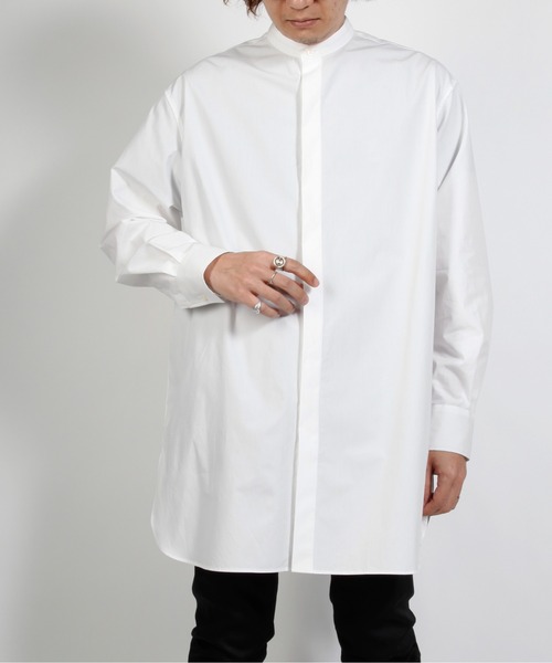 603（ロクマルサン）の「603 バンドカラーロングシャツ（シャツ/ブラウス・メンズ・ホワイト/ブラック・SMALL/MEDIUM）」の7枚目の写真