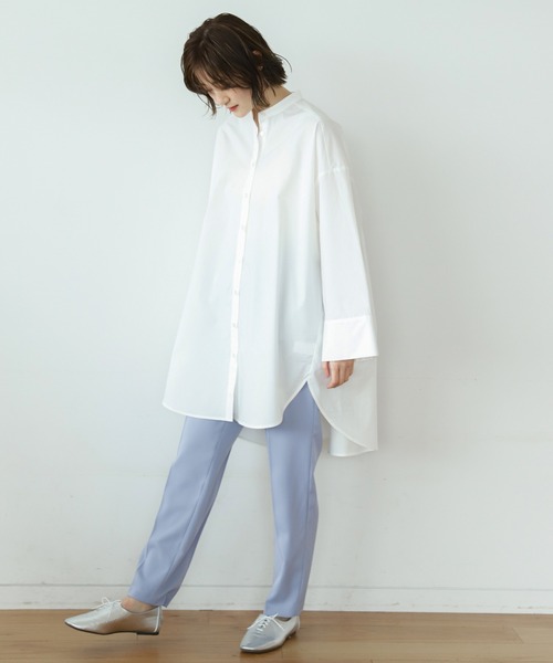 A part by（アパートバイ）の「Coオーバーサイズスタンドシャツ　931713（シャツ/ブラウス・レディース・ホワイト/ライトグレー/ブラック/ライトピンク・FREE）」の5枚目の写真