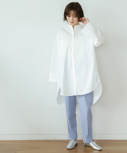 A part by（アパートバイ）の「Coオーバーサイズスタンドシャツ　931713（シャツ/ブラウス・レディース・ホワイト/ライトグレー/ブラック/ライトピンク・FREE）」の6枚目の写真