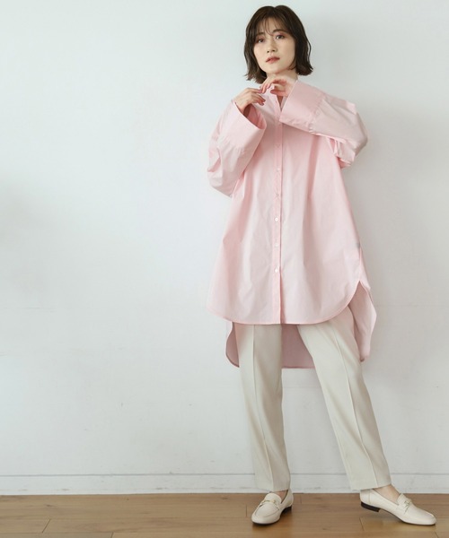 A part by（アパートバイ）の「Coオーバーサイズスタンドシャツ　931713（シャツ/ブラウス・レディース・ホワイト/ライトグレー/ブラック/ライトピンク・FREE）」の22枚目の写真