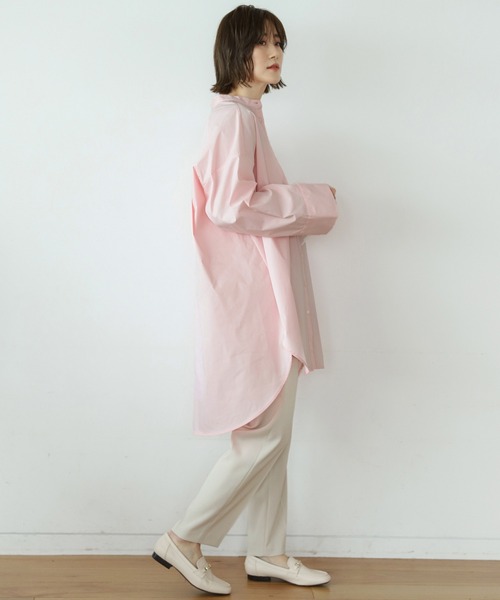 A part by（アパートバイ）の「Coオーバーサイズスタンドシャツ　931713（シャツ/ブラウス・レディース・ホワイト/ライトグレー/ブラック/ライトピンク・FREE）」の21枚目の写真