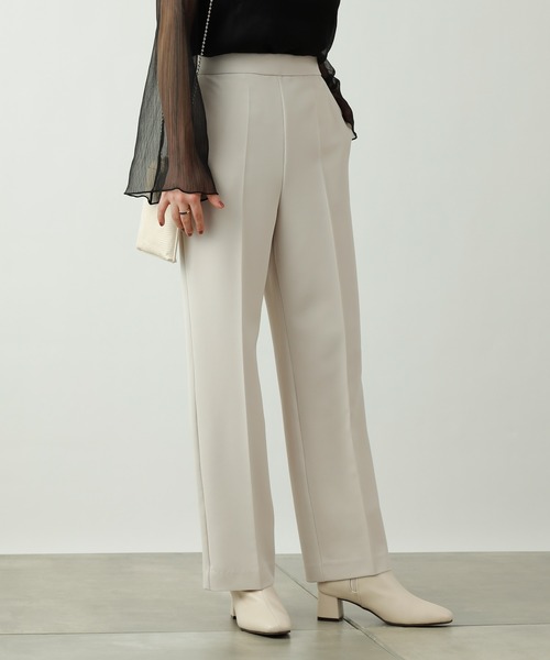 COLONY 2139（コロニートゥーワンスリーナイン）の「ダブルクロスセンタープレスストレートパンツ(セットアップ可)（スラックス・レディース・ブラック/ベージュ/イエロー・MEDIUM/LARGE）」の7枚目の写真