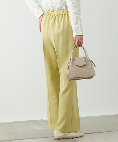 COLONY 2139（コロニートゥーワンスリーナイン）の「ダブルクロスセンタープレスストレートパンツ(セットアップ可)（スラックス・レディース・ブラック/ベージュ/イエロー・MEDIUM/LARGE）」の13枚目の写真