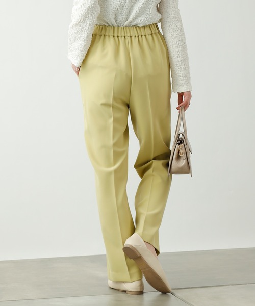 COLONY 2139（コロニートゥーワンスリーナイン）の「ダブルクロスセンタープレスストレートパンツ(セットアップ可)（スラックス・レディース・ブラック/ベージュ/イエロー・MEDIUM/LARGE）」の8枚目の写真