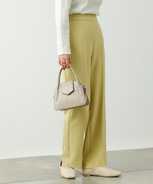 COLONY 2139（コロニートゥーワンスリーナイン）の「ダブルクロスセンタープレスストレートパンツ(セットアップ可)（スラックス・レディース・ブラック/ベージュ/イエロー・MEDIUM/LARGE）」の21枚目の写真