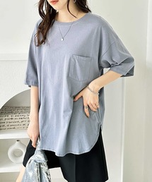 綿100%ラウンドヘムビッグTシャツ
