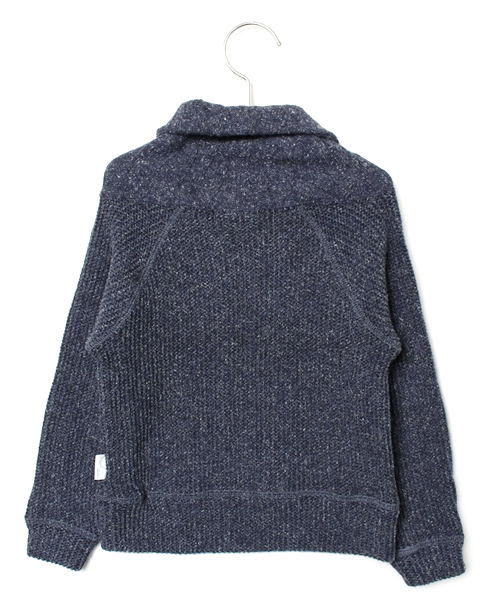 Smoothy（スムージー）の「Smoothy Hineck cutsew / スムージー ハイネックカットソー（ニット/セーター・キッズ・ベージュ/インディゴブルー・90/140/150/110/130/100/120）」の3枚目の写真