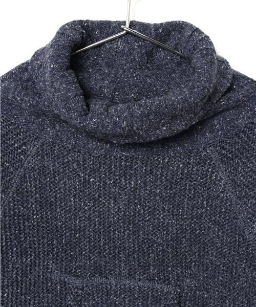 Smoothy（スムージー）の「Smoothy Hineck cutsew / スムージー ハイネックカットソー（ニット/セーター・キッズ・ベージュ/インディゴブルー・90/140/150/110/130/100/120）」の4枚目の写真