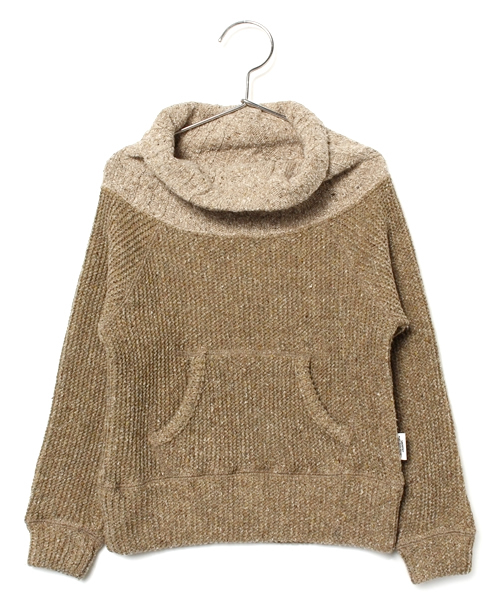 Smoothy（スムージー）の「Smoothy Hineck cutsew / スムージー ハイネックカットソー（ニット/セーター・キッズ・ベージュ/インディゴブルー・90/140/150/110/130/100/120）」の9枚目の写真