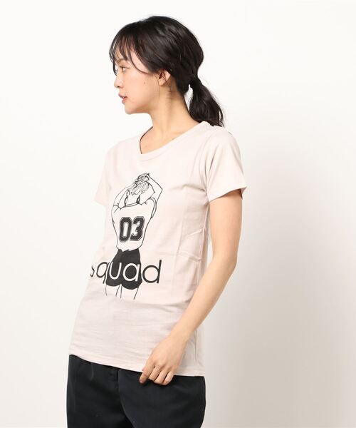 VIBGYOR Women（ヴィブジョー　ウィメン）の「AC ﾊﾞｯｸ03ｶﾞｰﾙT(AB)（Tシャツ/カットソー・レディース・ブラック/イエロー/グレー/ベージュ・MEDIUM/LARGE）」の4枚目の写真