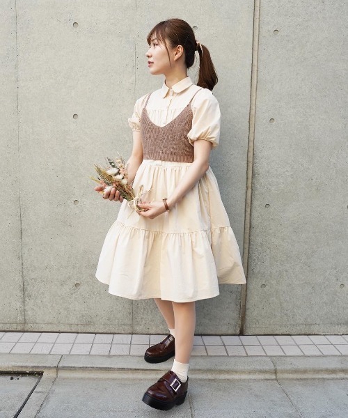 moi tytto（モイテュット）の「ティアードワンピース（ワンピース・レディース・ベージュ/ブラウン・FREE）」の12枚目の写真