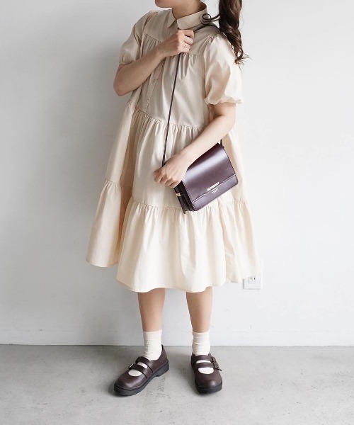 moi tytto（モイテュット）の「ティアードワンピース（ワンピース・レディース・ベージュ/ブラウン・FREE）」の15枚目の写真