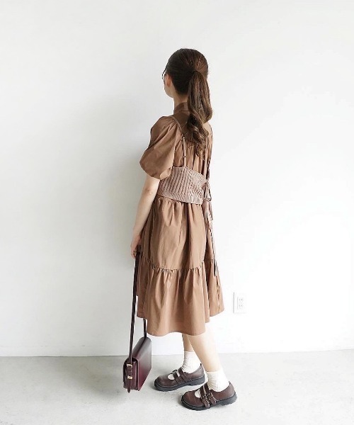 moi tytto（モイテュット）の「ティアードワンピース（ワンピース・レディース・ベージュ/ブラウン・FREE）」の20枚目の写真