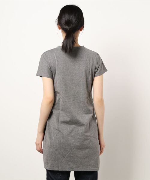 SVEC（シュベック）の「サイドリボン Tシャツ ワンピース（ワンピース・レディース・ブラック/グレー・L/M）」の3枚目の写真