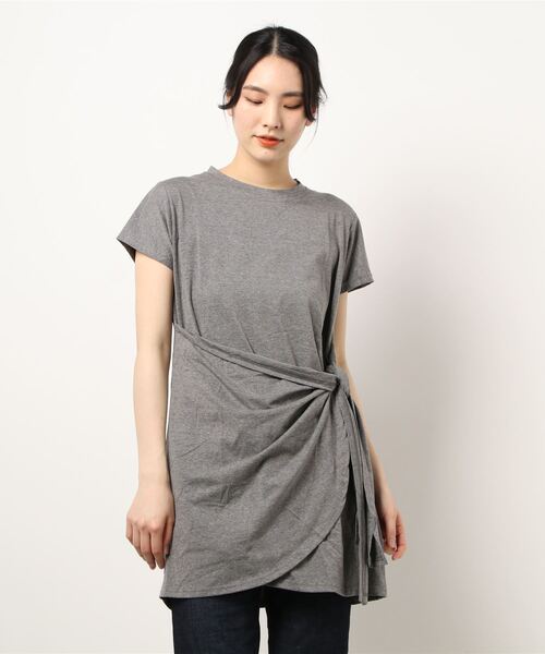 SVEC（シュベック）の「サイドリボン Tシャツ ワンピース（ワンピース・レディース・ブラック/グレー・L/M）」の19枚目の写真