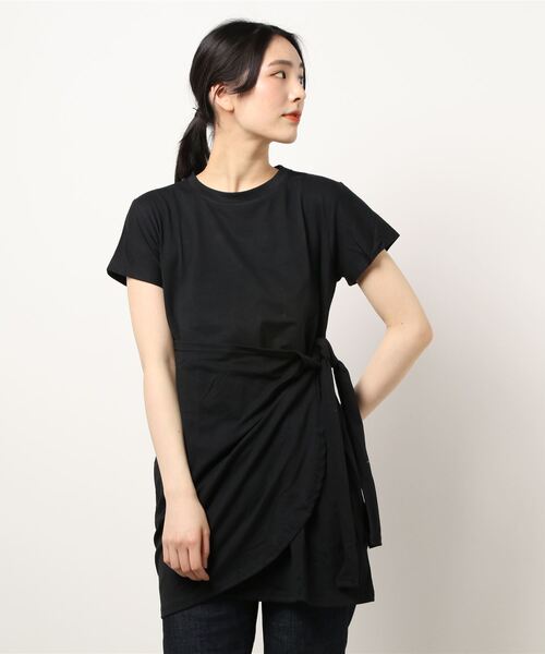 SVEC（シュベック）の「サイドリボン Tシャツ ワンピース（ワンピース・レディース・ブラック/グレー・L/M）」の20枚目の写真