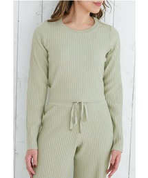 ALEXIA STAM | Back Open Rib Knit Top/バックオープンリブニットトップ(ニット/セーター)