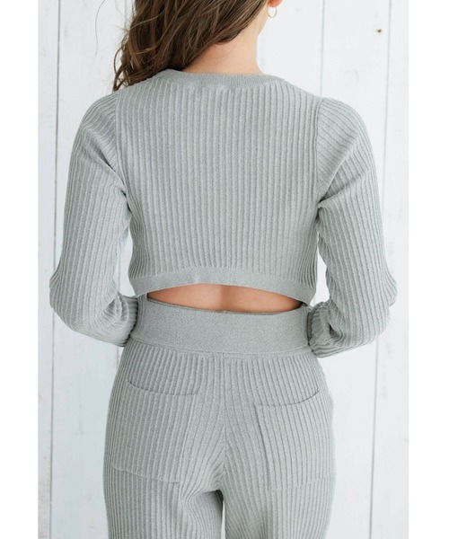 ALEXIA STAM（アリシアスタン）の「Back Open Rib Knit Top/バックオープンリブニットトップ（ニット/セーター・レディース・グレー/モカ/グリーン系その他・FREE）」の9枚目の写真