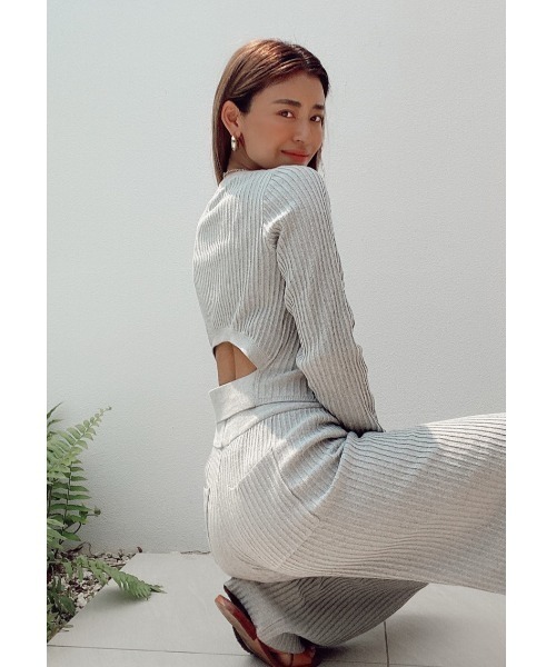 ALEXIA STAM（アリシアスタン）の「Back Open Rib Knit Top/バックオープンリブニットトップ（ニット/セーター・レディース・グレー/モカ/グリーン系その他・FREE）」の21枚目の写真
