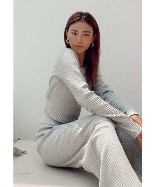 ALEXIA STAM（アリシアスタン）の「Back Open Rib Knit Top/バックオープンリブニットトップ（ニット/セーター・レディース・グレー/モカ/グリーン系その他・FREE）」の18枚目の写真