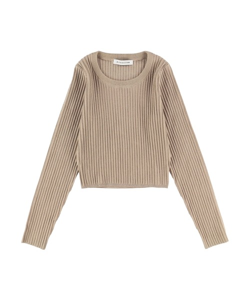 ALEXIA STAM（アリシアスタン）の「Back Open Rib Knit Top/バックオープンリブニットトップ（ニット/セーター・レディース・グレー/モカ/グリーン系その他・FREE）」の5枚目の写真