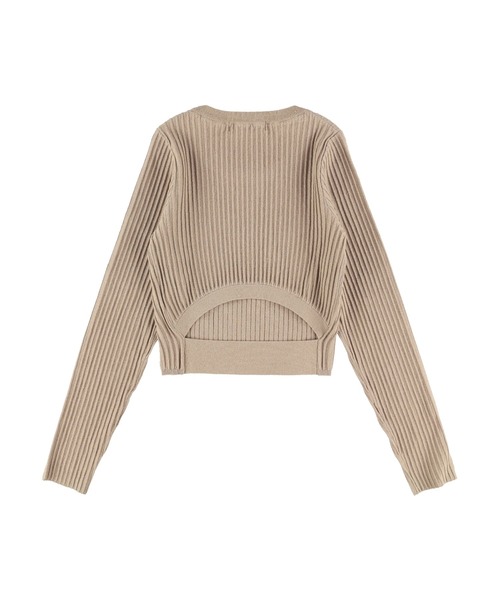 ALEXIA STAM（アリシアスタン）の「Back Open Rib Knit Top/バックオープンリブニットトップ（ニット/セーター・レディース・グレー/モカ/グリーン系その他・FREE）」の14枚目の写真
