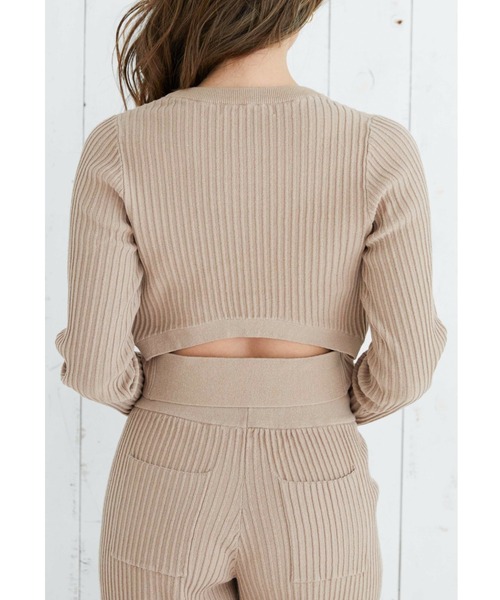 ALEXIA STAM（アリシアスタン）の「Back Open Rib Knit Top/バックオープンリブニットトップ（ニット/セーター・レディース・グレー/モカ/グリーン系その他・FREE）」の4枚目の写真