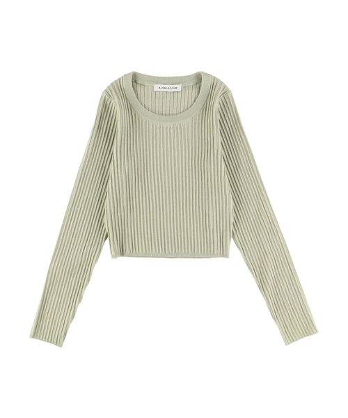 ALEXIA STAM（アリシアスタン）の「Back Open Rib Knit Top/バックオープンリブニットトップ（ニット/セーター・レディース・グレー/モカ/グリーン系その他・FREE）」の12枚目の写真