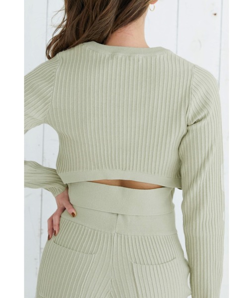 ALEXIA STAM（アリシアスタン）の「Back Open Rib Knit Top/バックオープンリブニットトップ（ニット/セーター・レディース・グレー/モカ/グリーン系その他・FREE）」の7枚目の写真