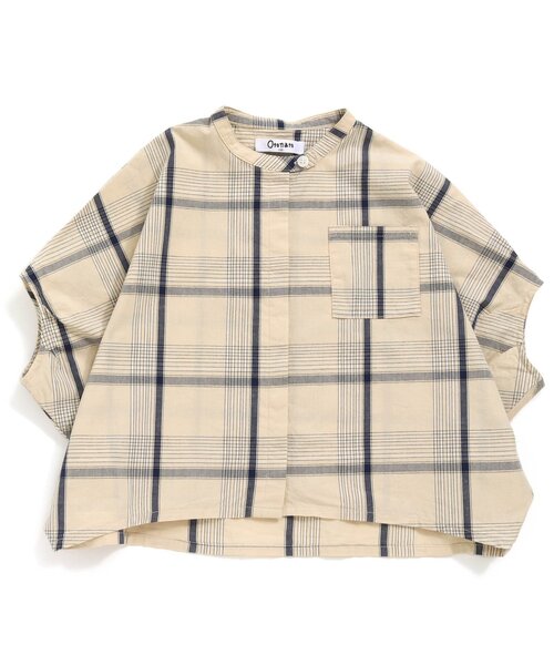 Otonato(オトナト)の「ドルマンブラウス【親子でおそろいリンクコーデ】(シャツ/ブラウス・キッズ・チェック/オフホワイト・100/110/120/130/140/90)」の2枚目の写真