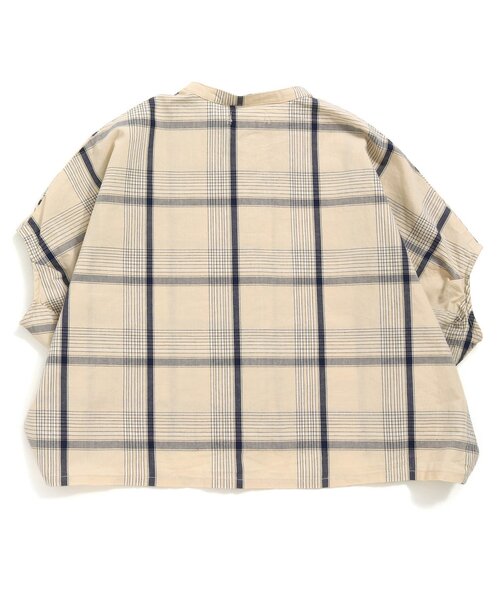 Otonato(オトナト)の「ドルマンブラウス【親子でおそろいリンクコーデ】(シャツ/ブラウス・キッズ・チェック/オフホワイト・100/110/120/130/140/90)」の10枚目の写真