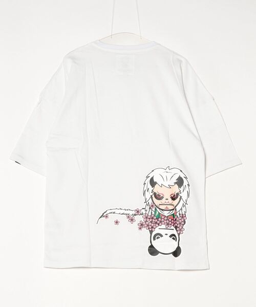 HIPANDA(ハイパンダ)の「HIPANDA ハイパンダ メンズ 歌舞伎プリント ビッグシルエット 半袖Tシャツ(Tシャツ/カットソー・メンズ・ホワイト・MEDIUM/X-LARGE/SMALL/LARGE)」の2枚目の写真