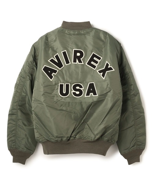 AVIREX（アヴィレックス）の「AVIREX/アヴィレックス/MA-1 COMMERCIAL LOGO(コマーシャルロゴ)（MA-1・メンズ・ブラック/セージグリーン・MEDIUM/LARGE/X-LARGE/XX-LARGE）」の2枚目の写真