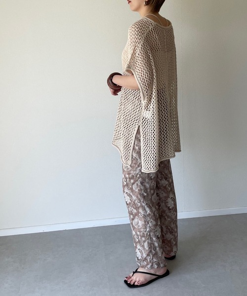 y/m by misato（イムバイミサト）の「メッシュ編みチュニック（チュニック・レディース・ブラック/ベージュ/オフホワイト・FREE）」の19枚目の写真