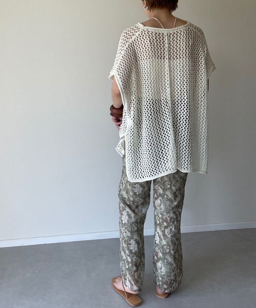 y/m by misato（イムバイミサト）の「メッシュ編みチュニック（チュニック・レディース・ブラック/ベージュ/オフホワイト・FREE）」の20枚目の写真