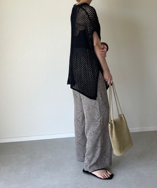 y/m by misato（イムバイミサト）の「メッシュ編みチュニック（チュニック・レディース・ブラック/ベージュ/オフホワイト・FREE）」の22枚目の写真