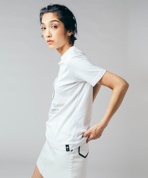 DOUBLE STANDARD CLOTHING（ダブルスタンダードクロージング）の「ヴィンテージレアルツイストDロゴTシャツ（Tシャツ/カットソー・レディース・ブラック/オフホワイト/サックスブルー・FREE）」の5枚目の写真