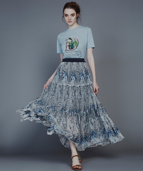 DOUBLE STANDARD CLOTHING（ダブルスタンダードクロージング）の「ヴィンテージレアルツイストDロゴTシャツ（Tシャツ/カットソー・レディース・ブラック/オフホワイト/サックスブルー・FREE）」の12枚目の写真