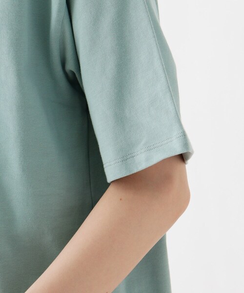 DRESKIP（ドレスキップ）の「◆ひんやり　転写プリントTシャツ（Tシャツ/カットソー・レディース・ライトベージュ/グリーン系/グレー系その他/オフホワイト・02/03）」の14枚目の写真