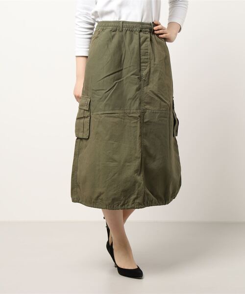 grn（ジーアールエヌ）の「［grn ジーアールエヌ］CARGO POCKET BALLOON SKIRT カーゴポケット バルーン スカート GL123151Q（スカート・レディース・ブルー/ブラック/オリーブ・FREE）」の3枚目の写真