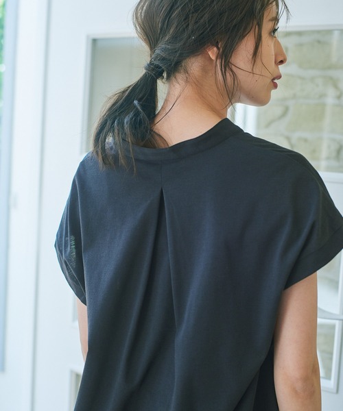BAYFLOW(ベイフロー)の「【Ethically Made(エシカリーメイド)】EGスキッパーT(Tシャツ/カットソー・レディース・キャメル/ネイビー・FREE)」の16枚目の写真