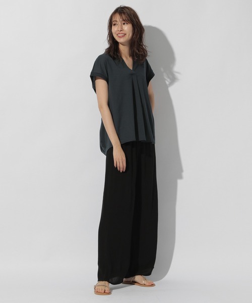 BAYFLOW(ベイフロー)の「【Ethically Made(エシカリーメイド)】EGスキッパーT(Tシャツ/カットソー・レディース・キャメル/ネイビー・FREE)」の19枚目の写真