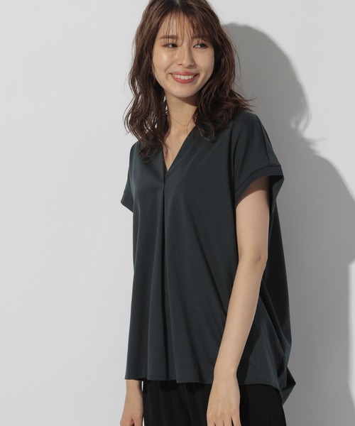BAYFLOW(ベイフロー)の「【Ethically Made(エシカリーメイド)】EGスキッパーT(Tシャツ/カットソー・レディース・キャメル/ネイビー・FREE)」の21枚目の写真