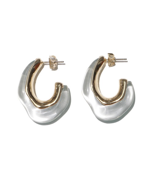 Alluge(アルージュ)の「ドロップニュアンスピアス(ピアス(両耳用)・レディース・ゴールド/ブラウン/シルバー・FREE)」の7枚目の写真