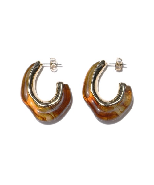 Alluge(アルージュ)の「ドロップニュアンスピアス(ピアス(両耳用)・レディース・ゴールド/ブラウン/シルバー・FREE)」の5枚目の写真