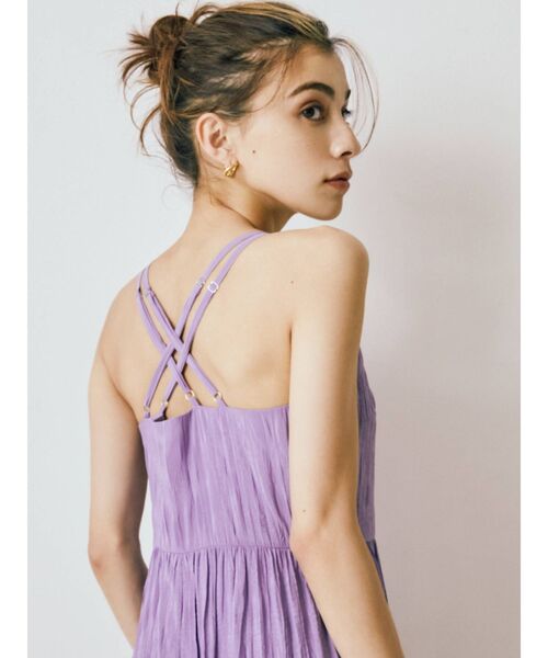 EVRIS（エヴリス）の「バッククロスティアードワンピース（ワンピース・レディース・ブラック/パープル/オレンジ/アイボリー・FREE）」の16枚目の写真