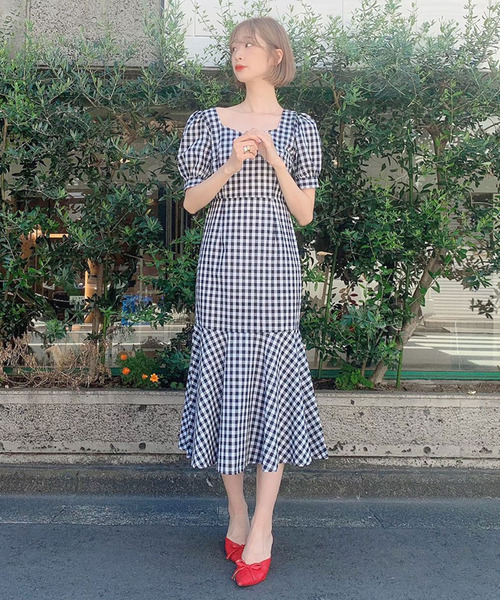 Voyage titty&Co.PETIT（ボヤージュティティアンドコープチ）の「【Voyage titty&Co.】ギンガムマーメイドワンピース（ワンピース・レディース・ブラック・FREE）」の11枚目の写真