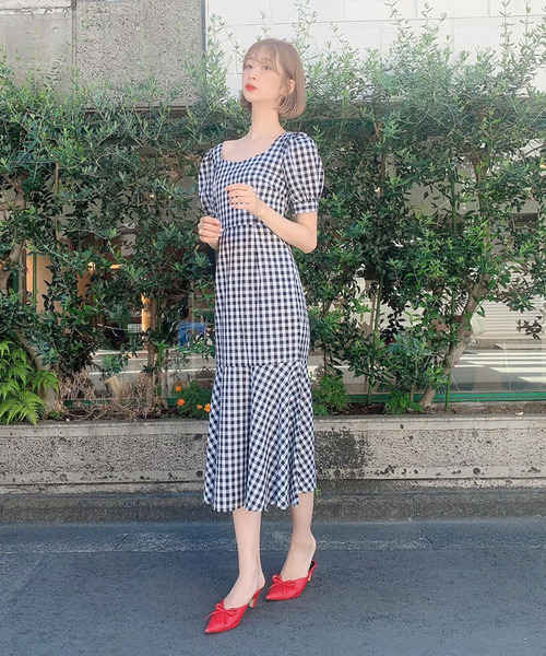 Voyage titty&Co.PETIT（ボヤージュティティアンドコープチ）の「【Voyage titty&Co.】ギンガムマーメイドワンピース（ワンピース・レディース・ブラック・FREE）」の10枚目の写真