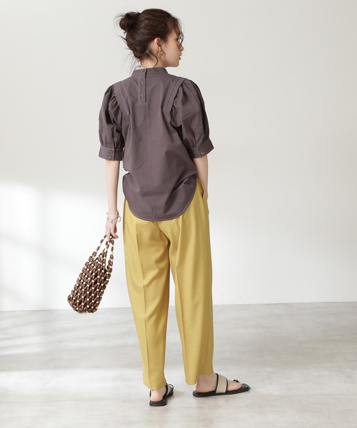 N.（N. Natural Beauty Basic）（エヌエヌナチュラルビューティーベーシック）の「◆タックショルダーパフスリーブブラウス（シャツ/ブラウス・レディース・チャコールグレー/ナチュラル/パープル・MEDIUM）」の11枚目の写真